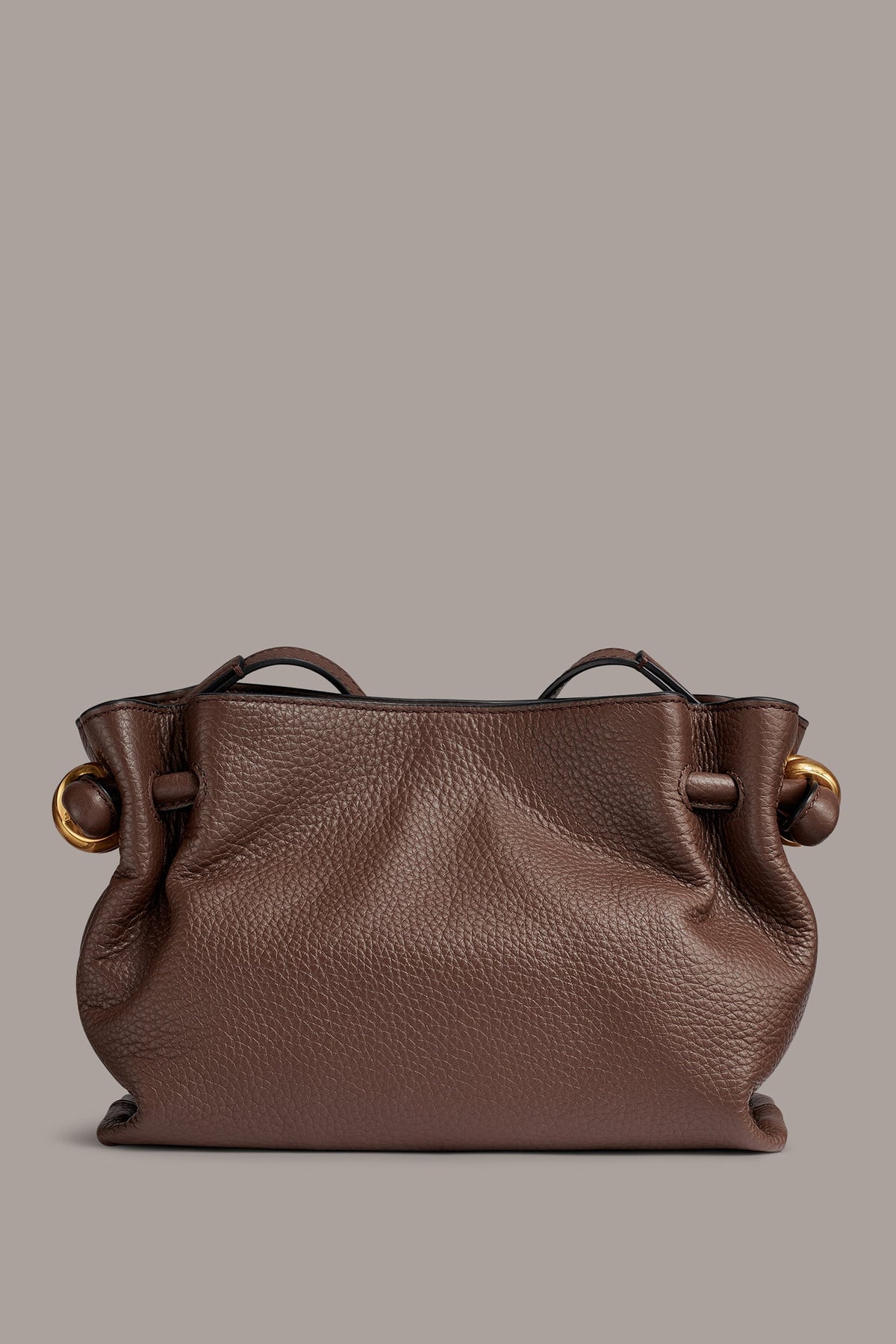 CASHMERE LEATHER CROSSBODY BAG - Umber