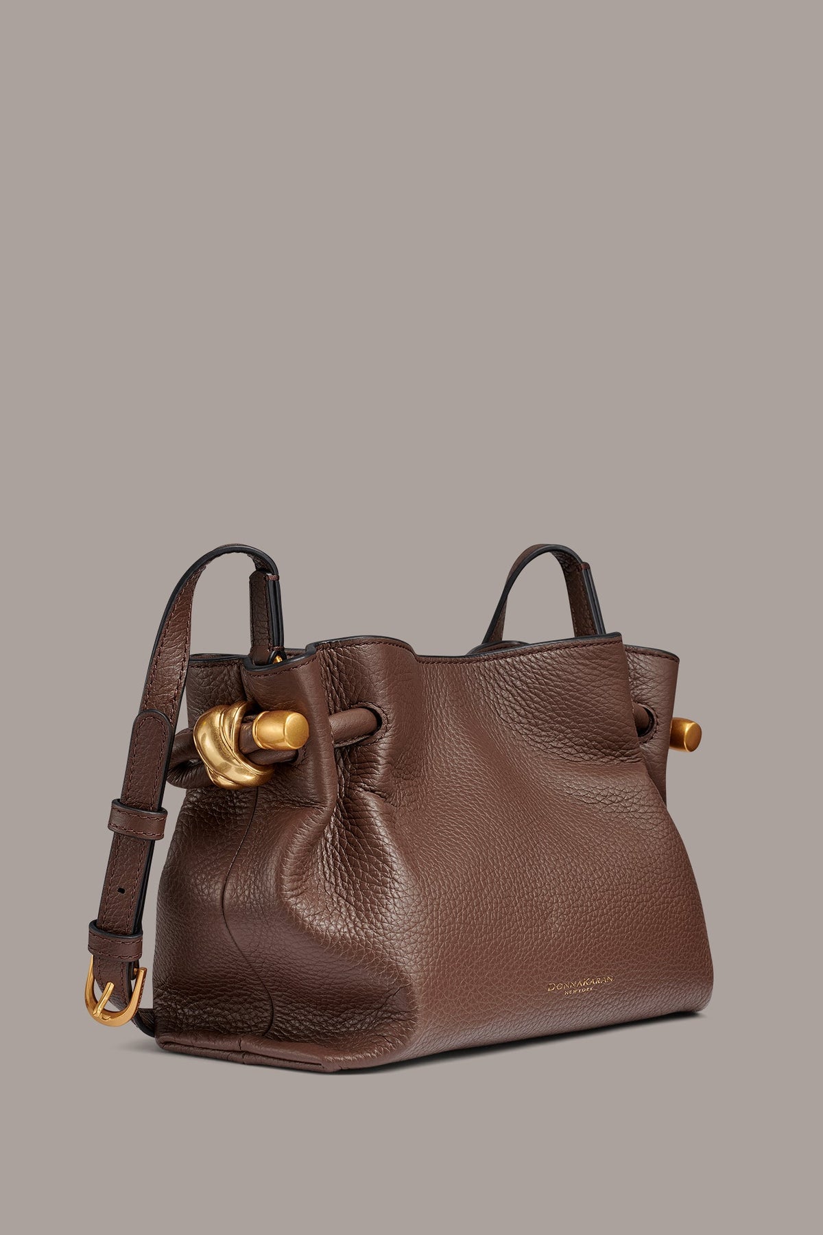 CASHMERE LEATHER CROSSBODY BAG - Umber