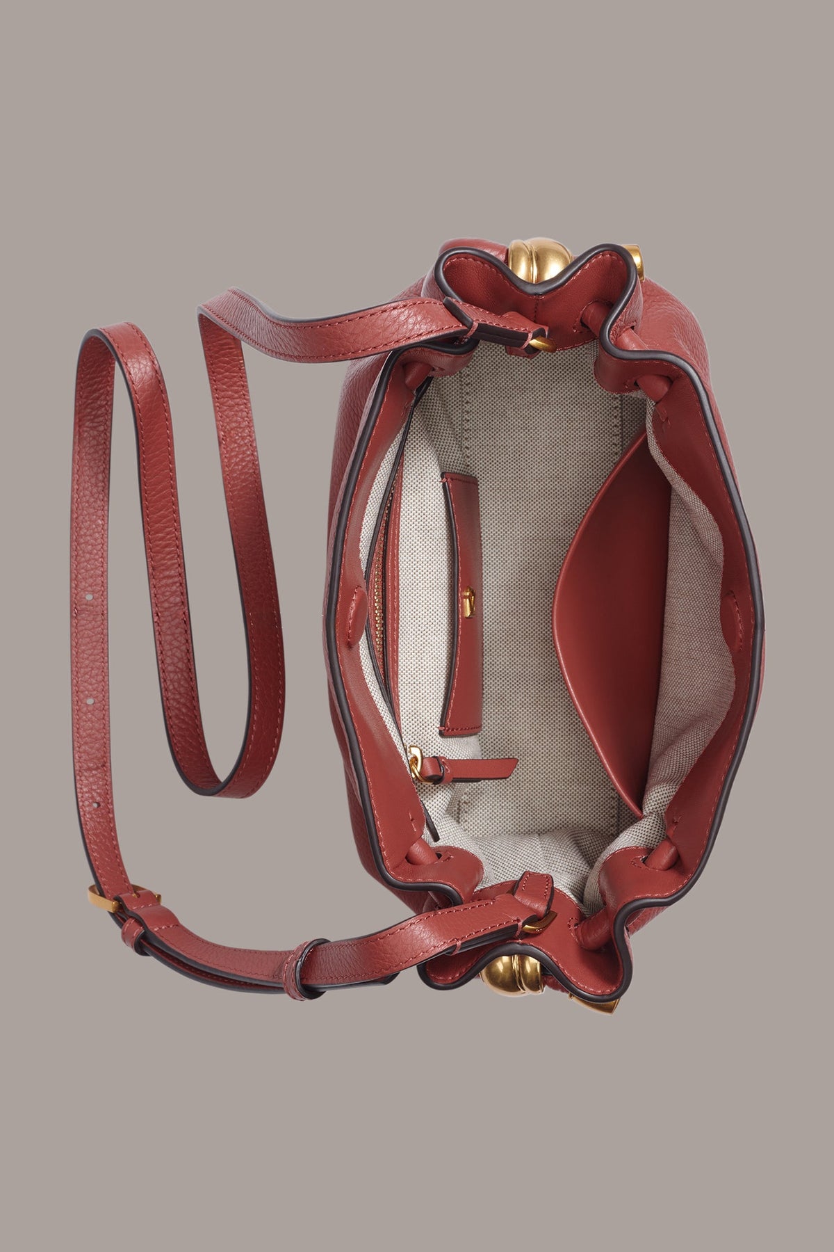 CASHMERE LEATHER CROSSBODY BAG - Sunbaked