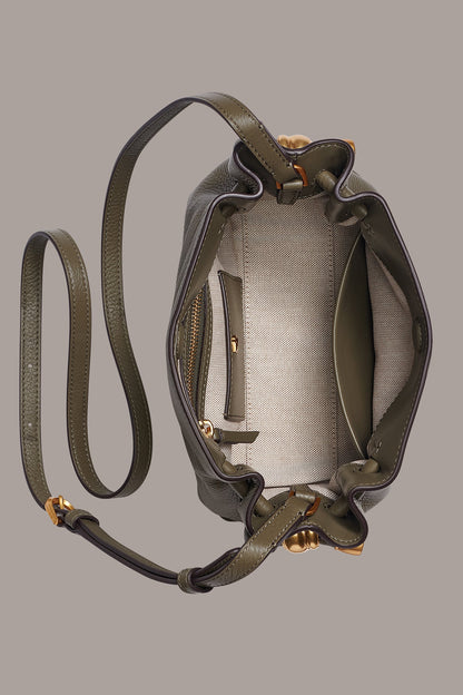 CASHMERE LEATHER CROSSBODY BAG - Capers