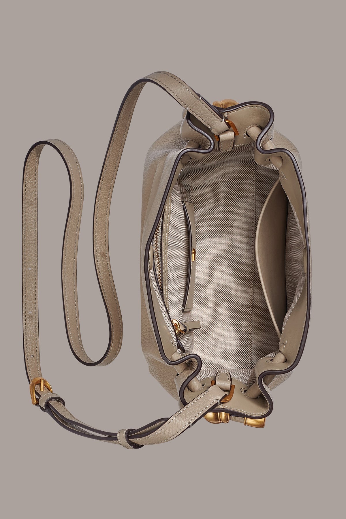 CASHMERE LEATHER CROSSBODY BAG - Moth