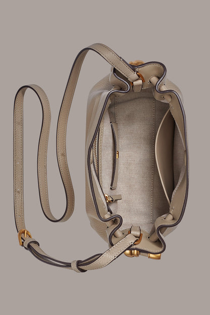CASHMERE LEATHER CROSSBODY BAG - Moth