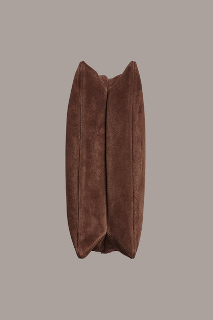 VELVET LARGE SHOULDER BAG - Chocolate