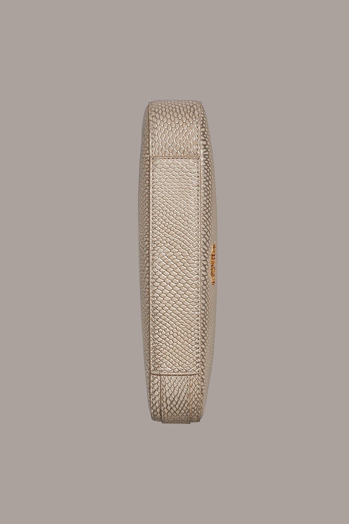 JERSEY METALLIC SNAKE-EFFECT SHOULDER BAG - Metallic Bone