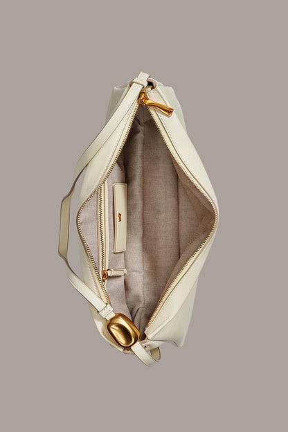 VELVET LARGE SHOULDER BAG - Buttercream