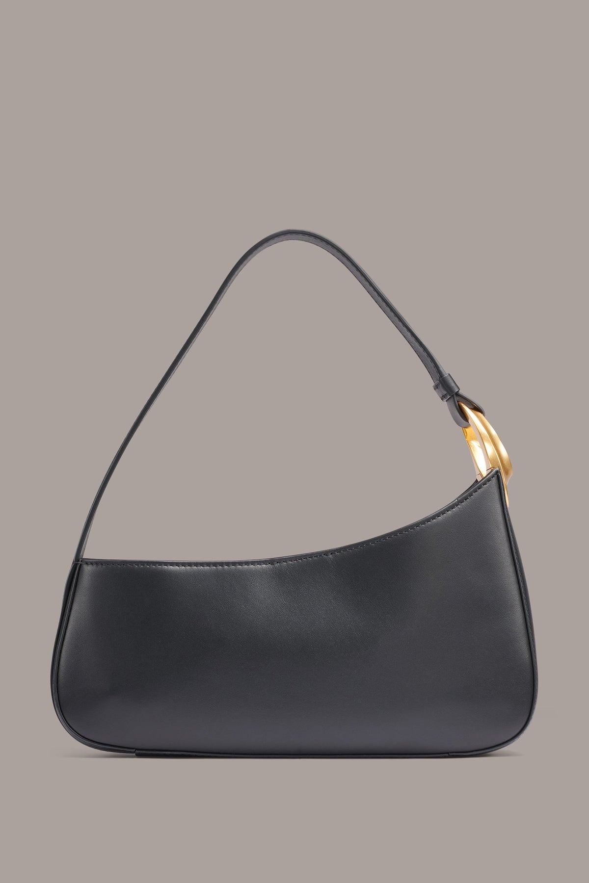JERSEY SHOULDER BAG - Black / Gold