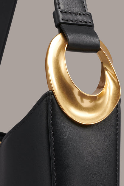 JERSEY SHOULDER BAG - Black / Gold