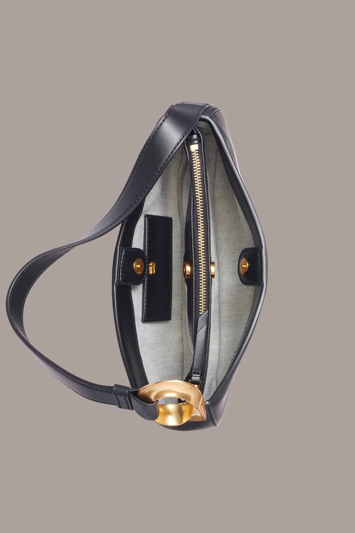 JERSEY SHOULDER BAG - Black / Gold