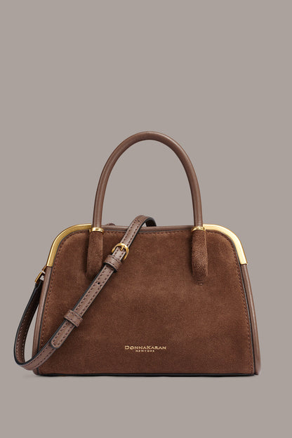 SATIN MINI SATCHEL - Chocolate
