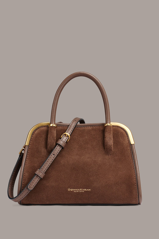 SATIN MINI SATCHEL - Chocolate