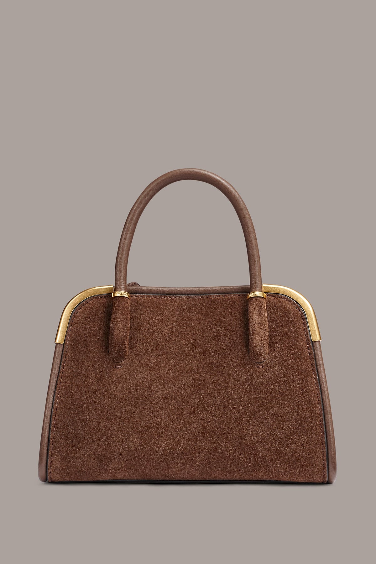 SATIN MINI SATCHEL - Chocolate