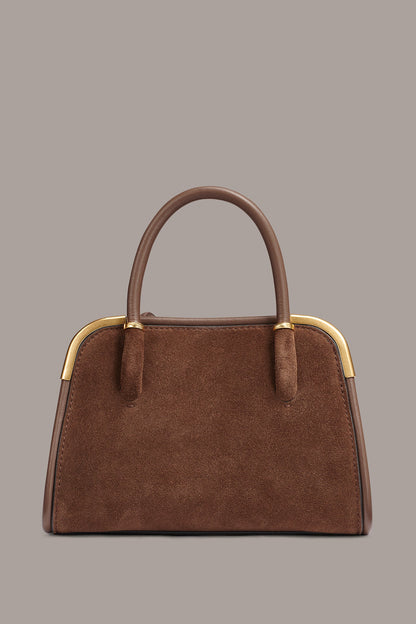 SATIN MINI SATCHEL - Chocolate