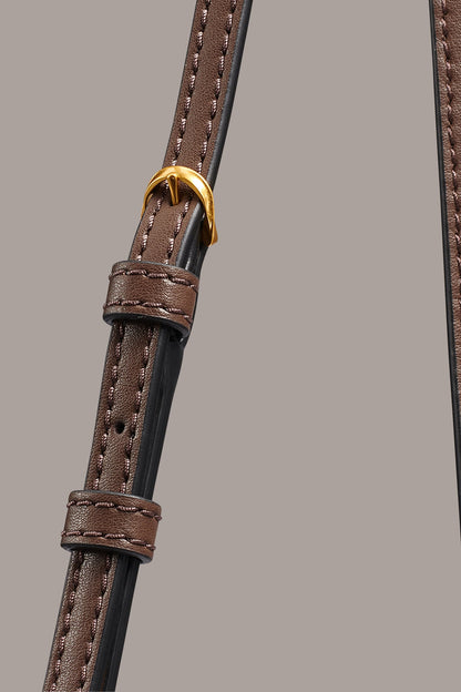 SATIN MINI SATCHEL - Chocolate