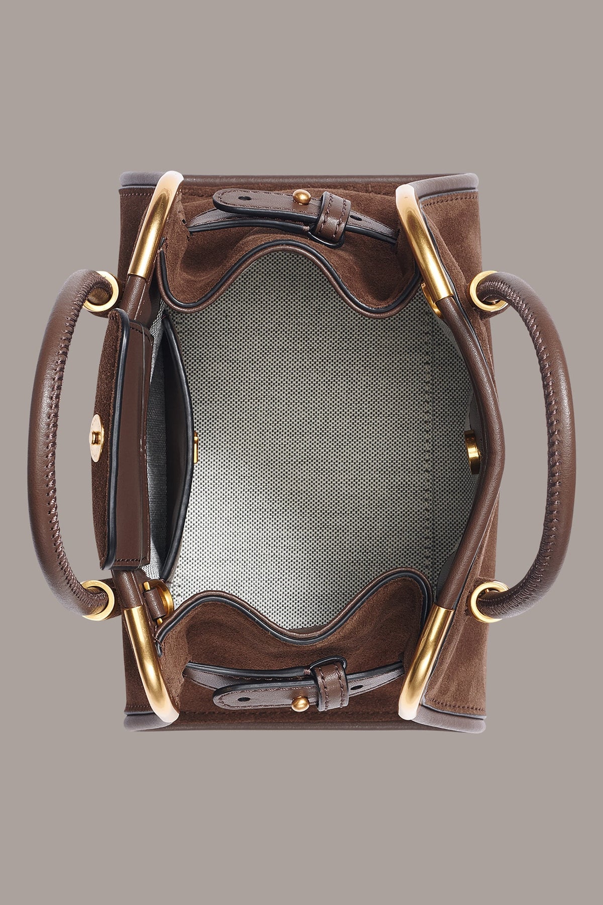SATIN MINI SATCHEL - Chocolate