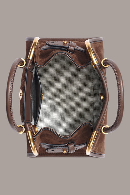 SATIN MINI SATCHEL - Chocolate