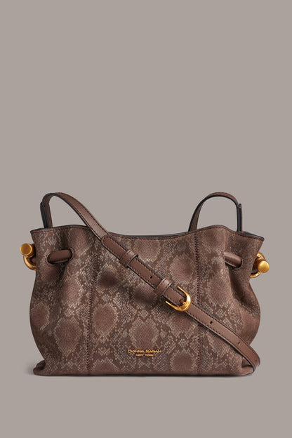 CASHMERE SNAKE-EFFECT CROSSBODY BAG - Brown Multi