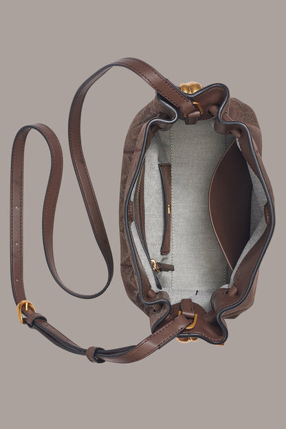 CASHMERE SNAKE-EFFECT CROSSBODY BAG - Brown Multi