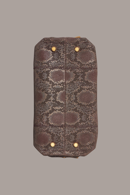 CASHMERE SNAKE-EFFECT CROSSBODY BAG - Brown Multi