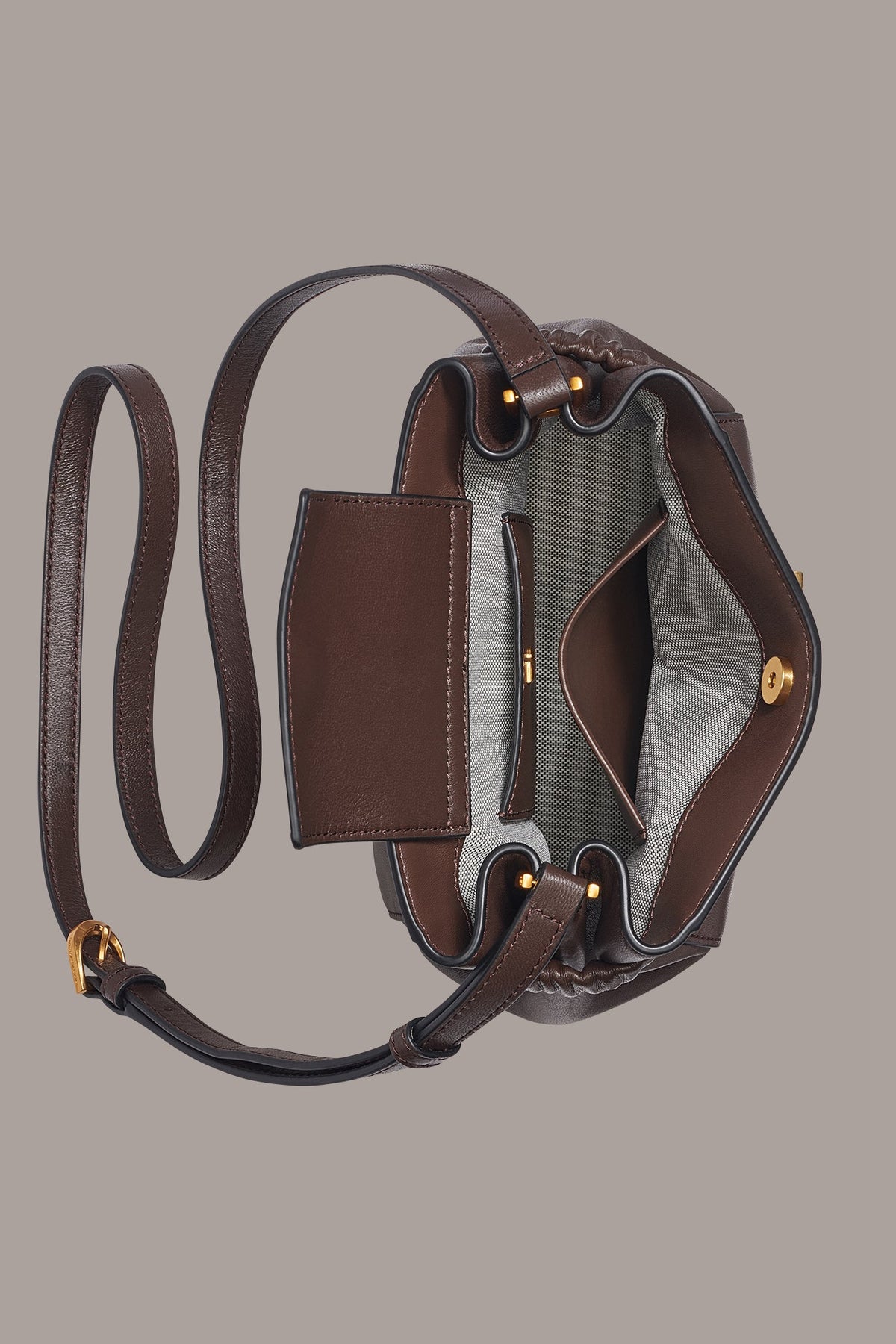 GINGHAM LOGO CROSSBODY - Umber
