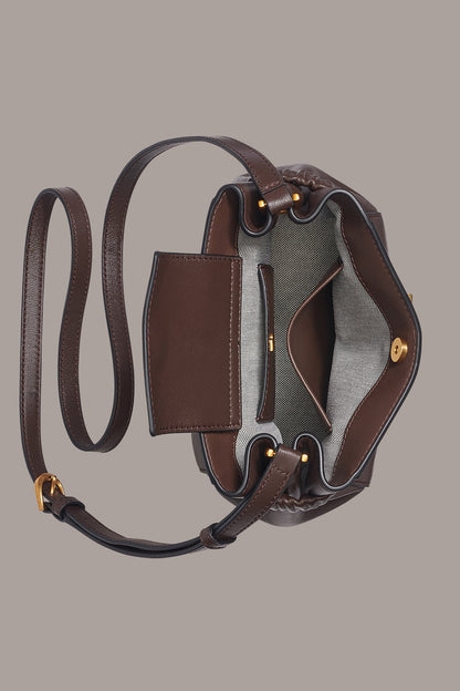 GINGHAM LOGO CROSSBODY - Umber