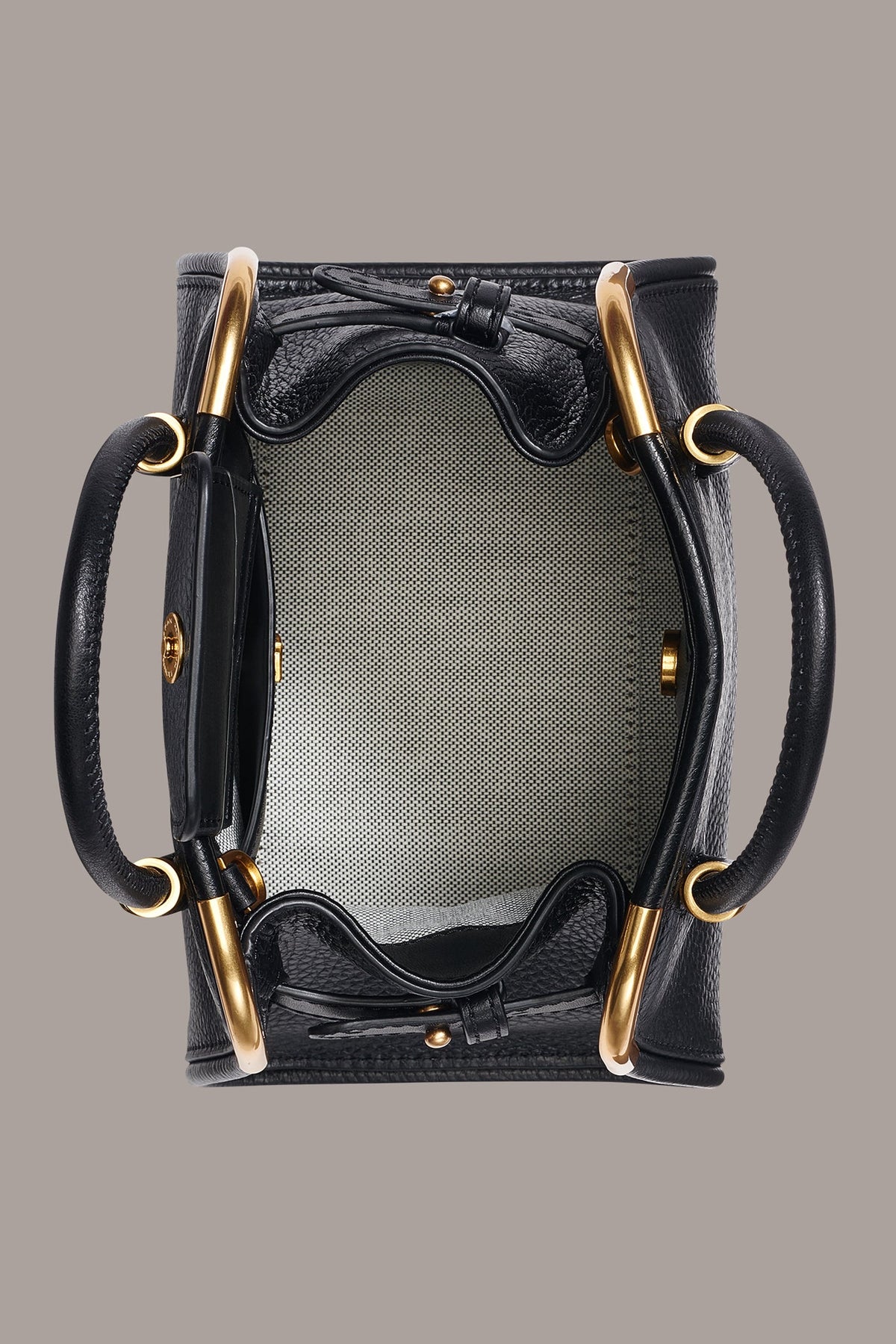 SATIN MINI SATCHEL - Black / Gold