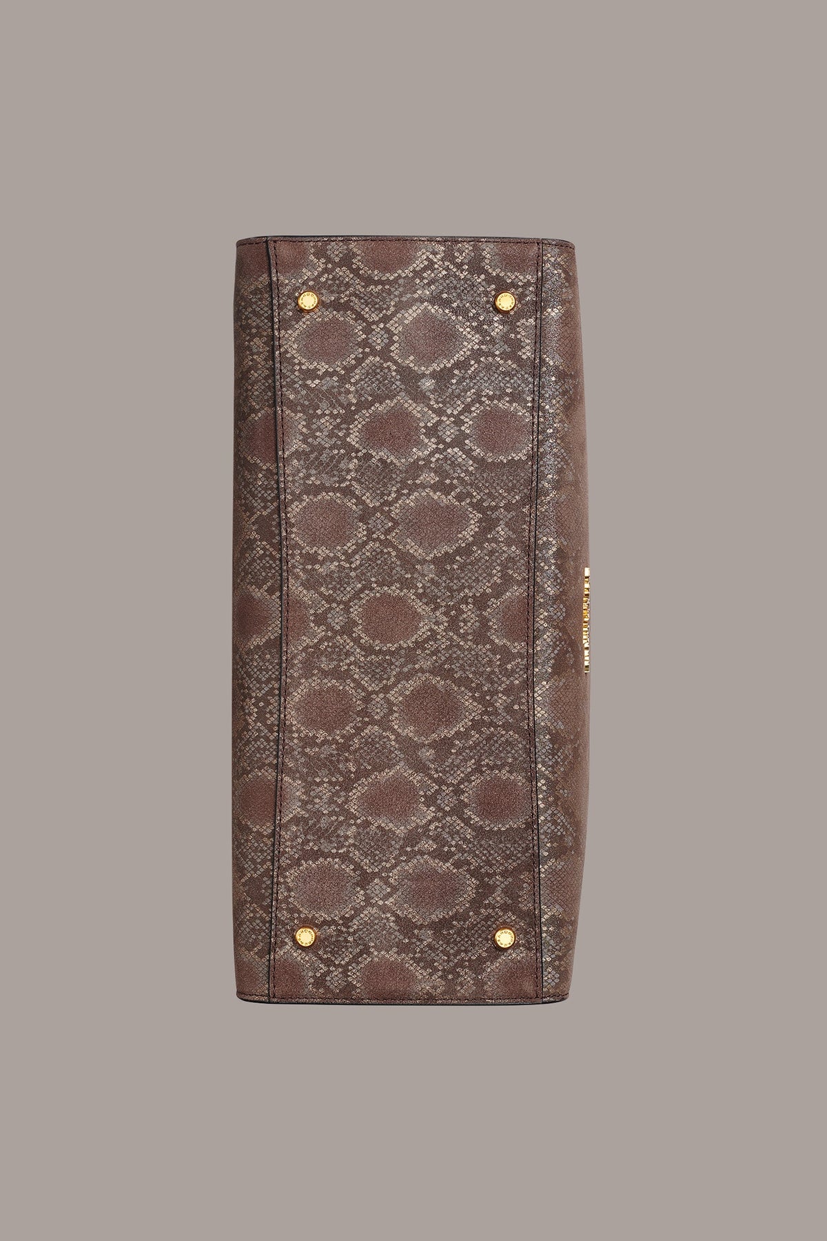 LODEN SNAKE-EFFECT SATCHEL BAG - Brown Multi