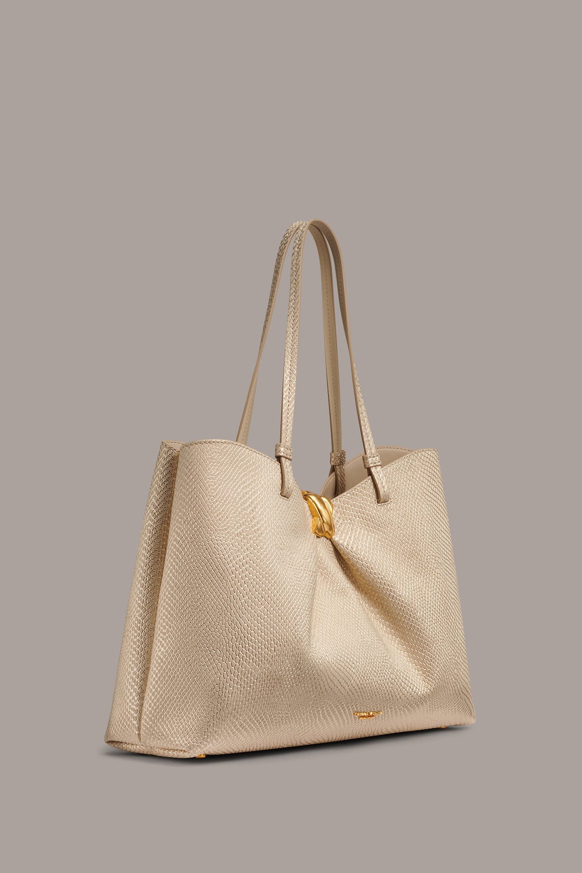 CAMBRIC SNAKE TOTE - Metallic Bone