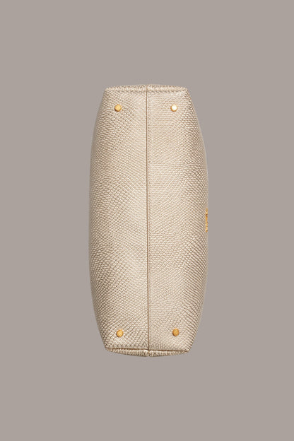 CAMBRIC SNAKE TOTE - Metallic Bone