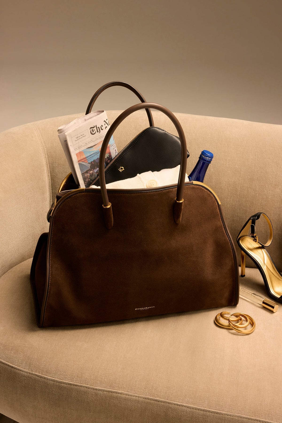 SATIN TOTE - Chocolate