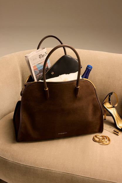 SATIN TOTE - Chocolate