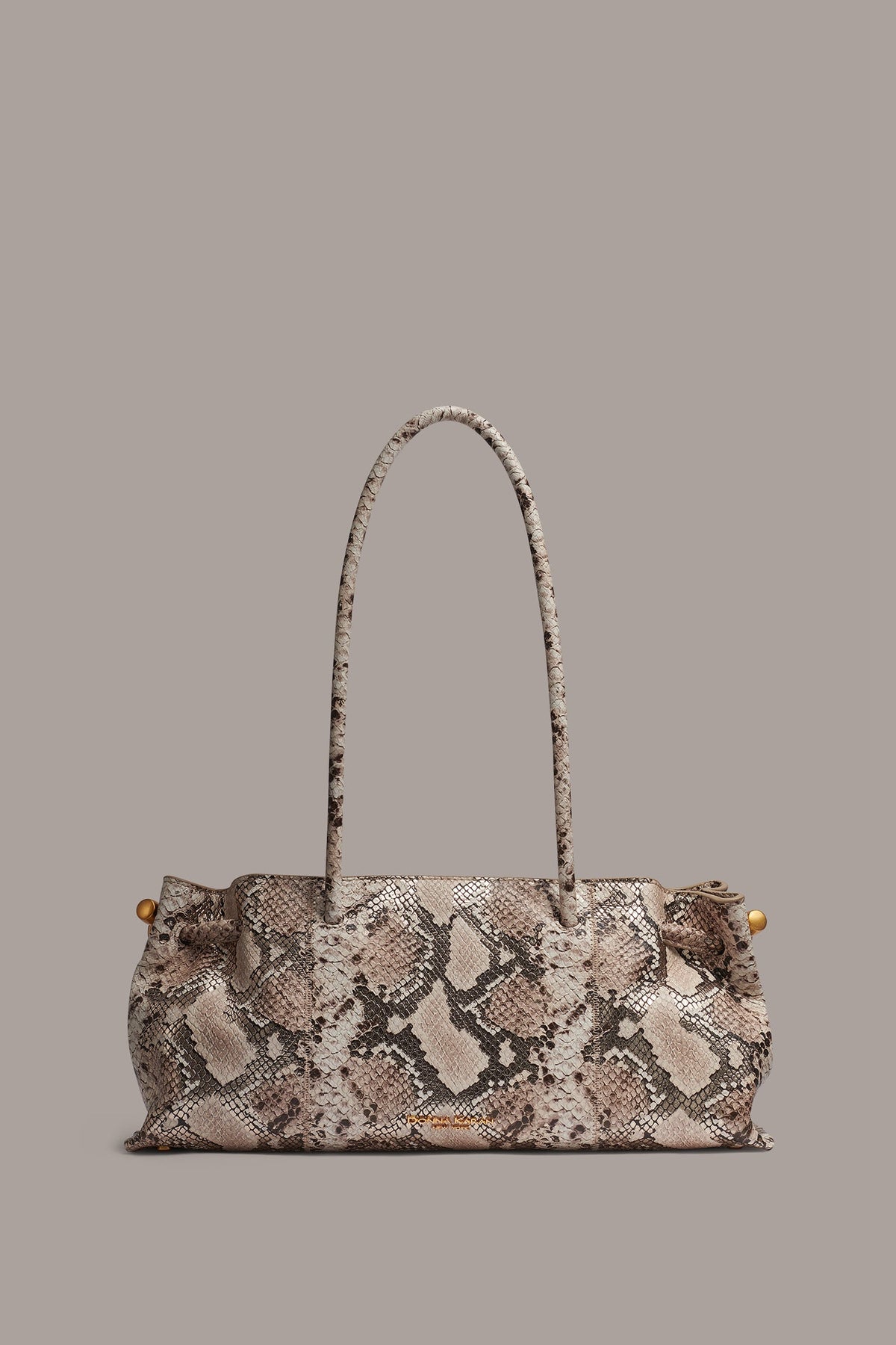 CASHMERE SNAKE-EFFECT MEDIUM TOTE - Neutral Multi