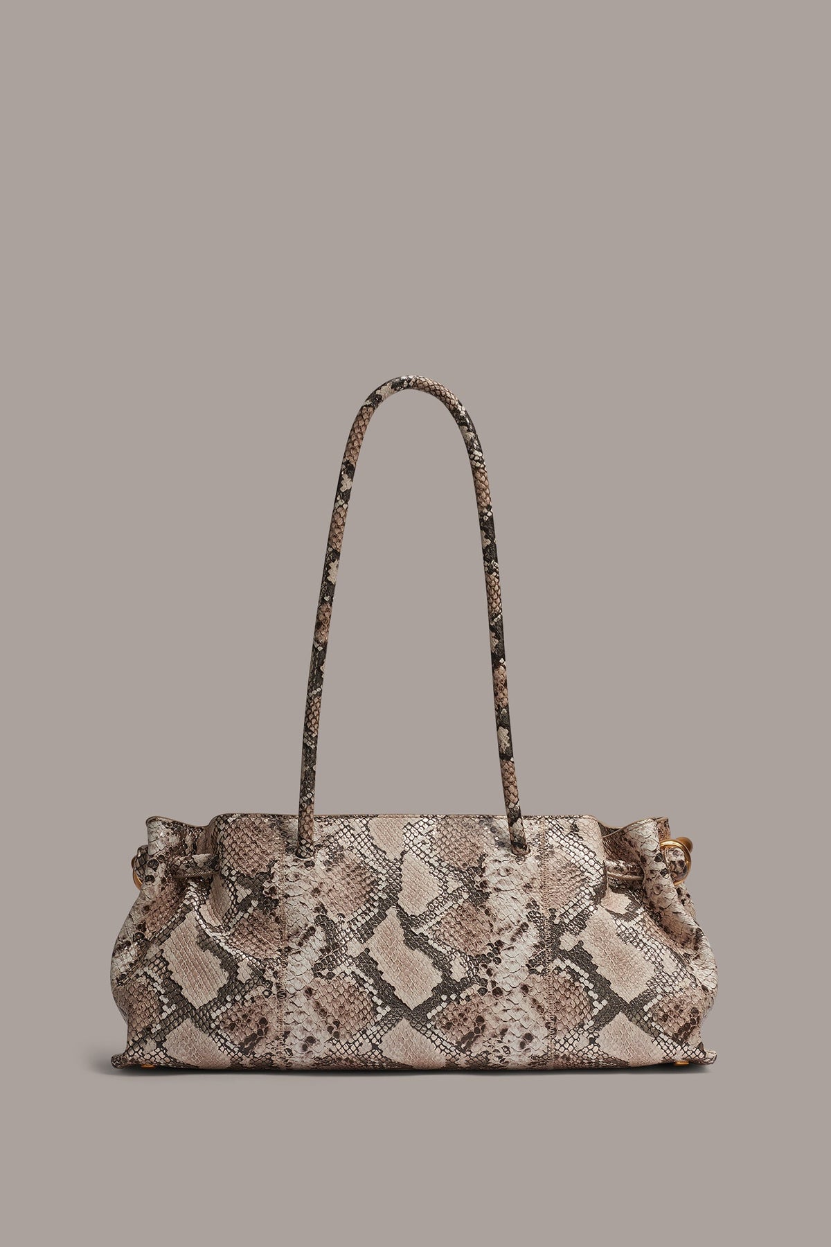 CASHMERE SNAKE-EFFECT MEDIUM TOTE - Neutral Multi