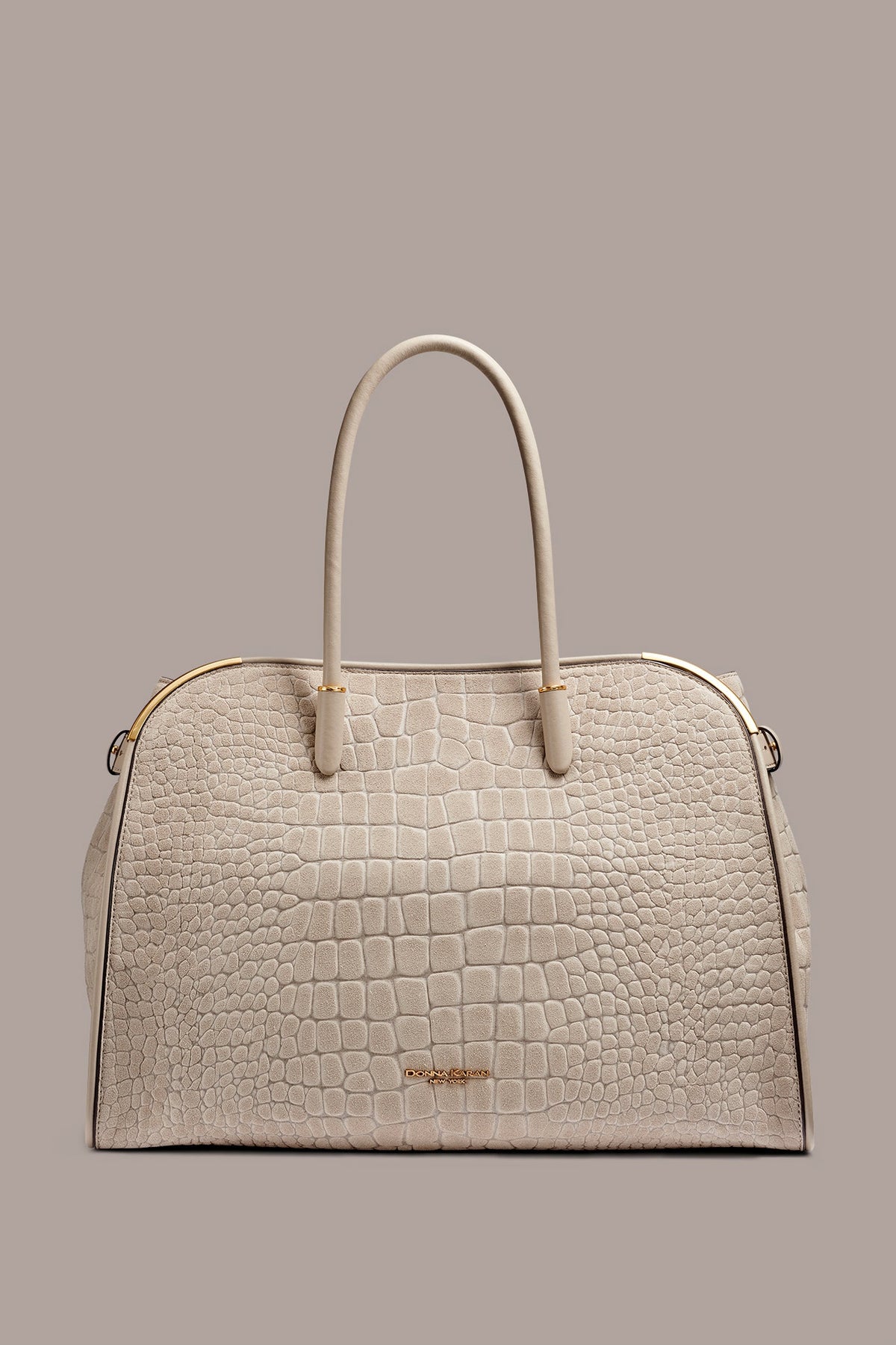 SATIN CROC-EFFECT SUEDE TOTE - Moth