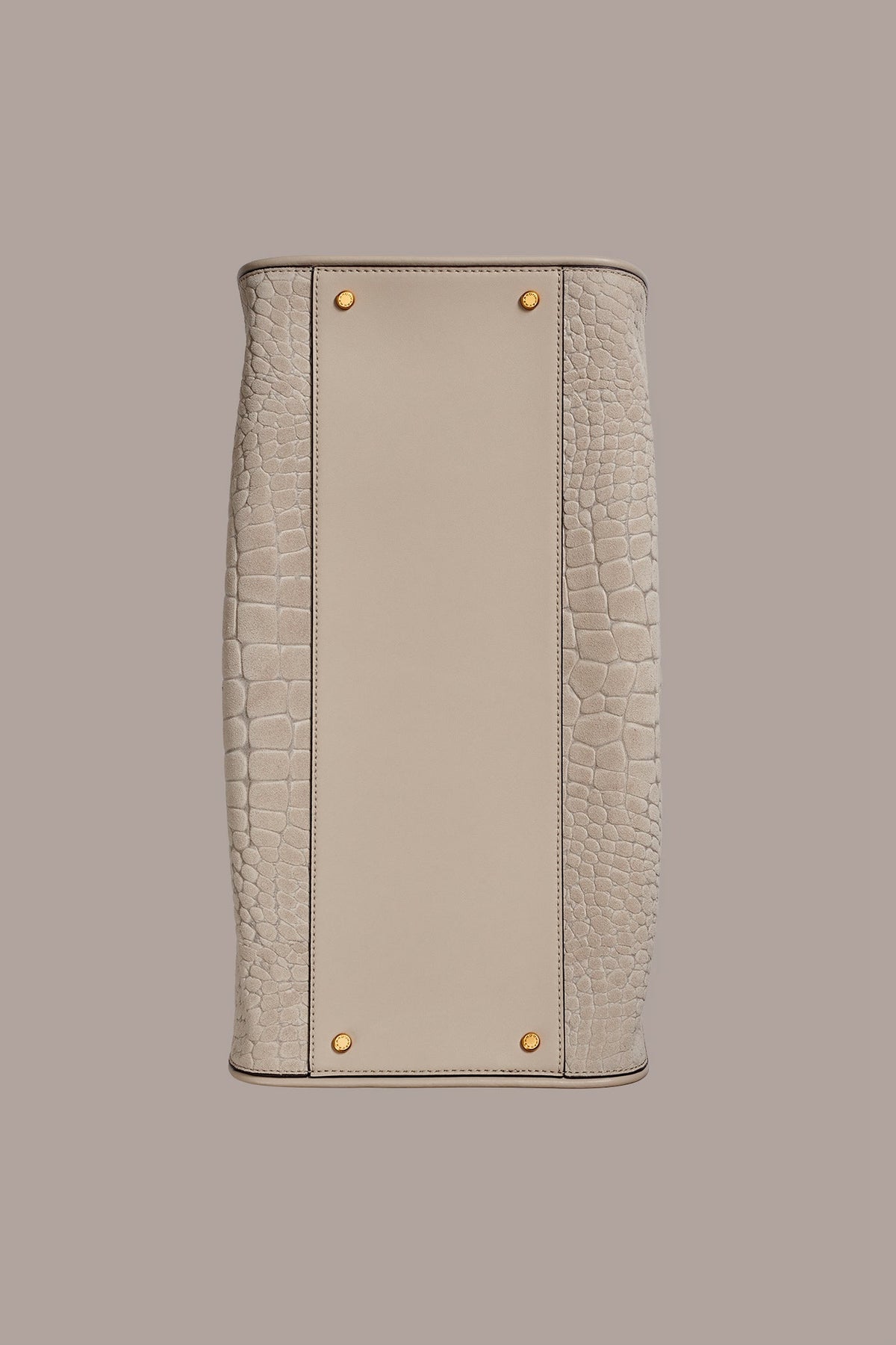 SATIN CROC-EFFECT SUEDE TOTE - Moth