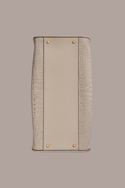SATIN CROC-EFFECT SUEDE TOTE - Moth