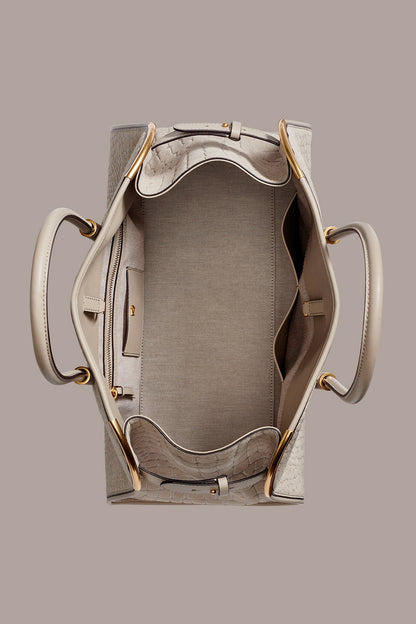 SATIN CROC-EFFECT SUEDE TOTE - Moth