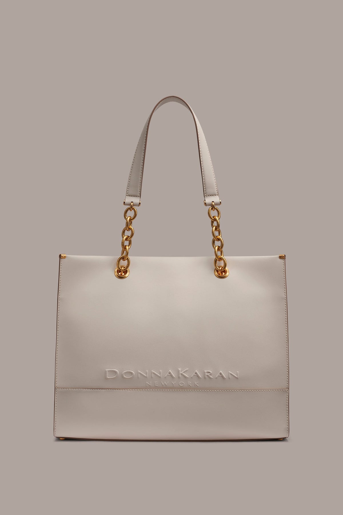 MERINO LEATHER LOGO TOTE - Sand