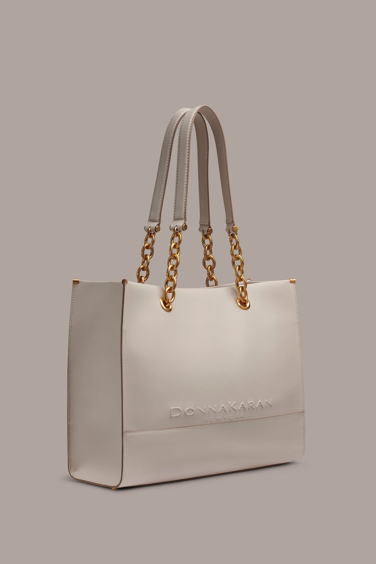 MERINO LEATHER LOGO TOTE - Sand