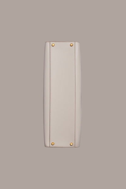 MERINO LEATHER LOGO TOTE - Sand