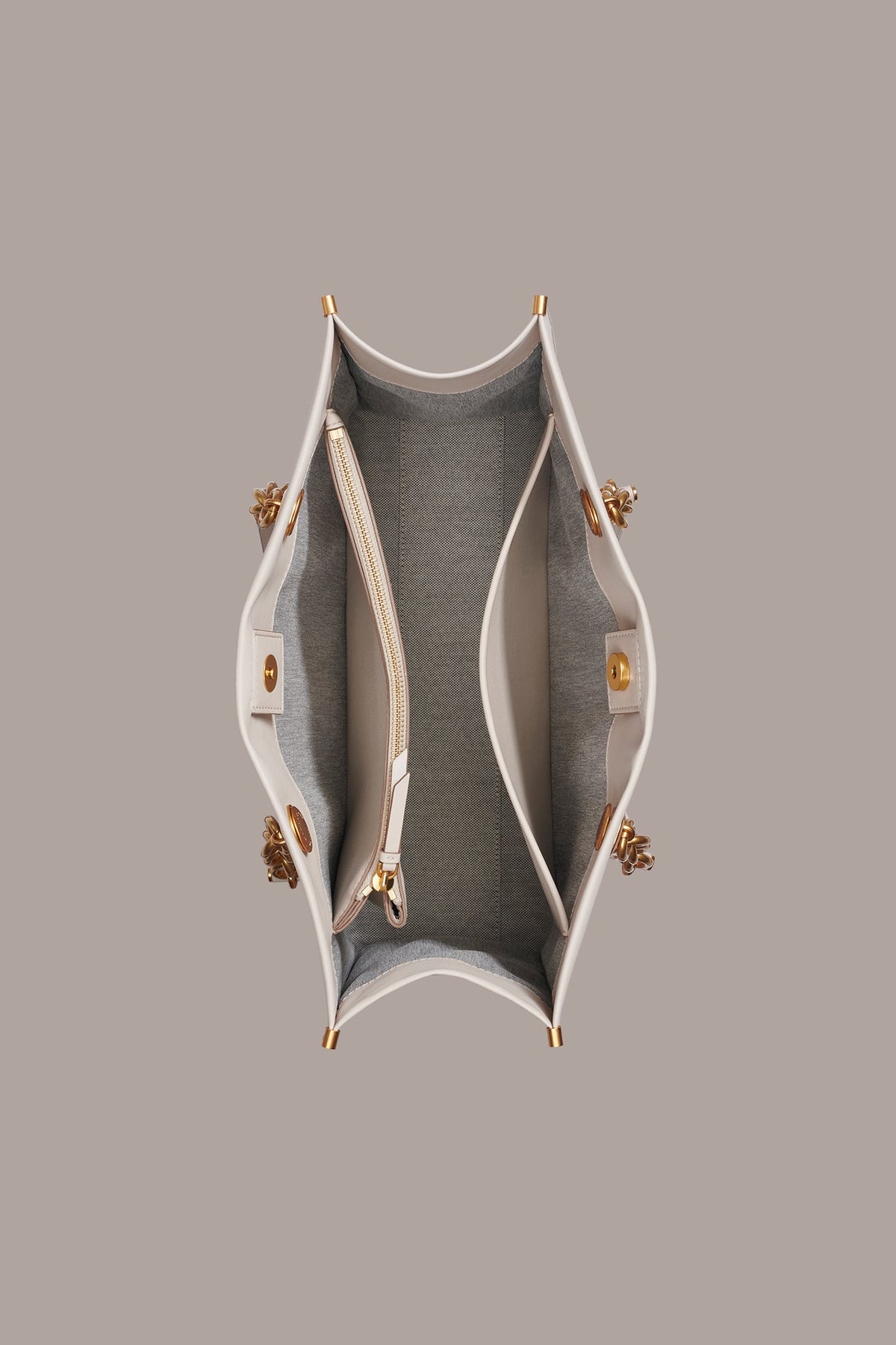 MERINO LEATHER LOGO TOTE - Sand
