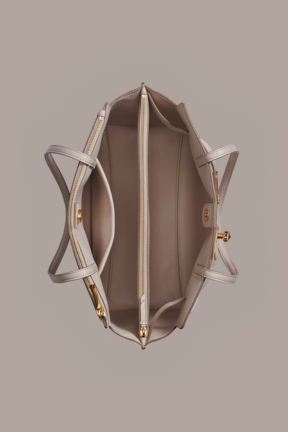 BRIDGEHAMPTON LEATHER TOTE - Sand