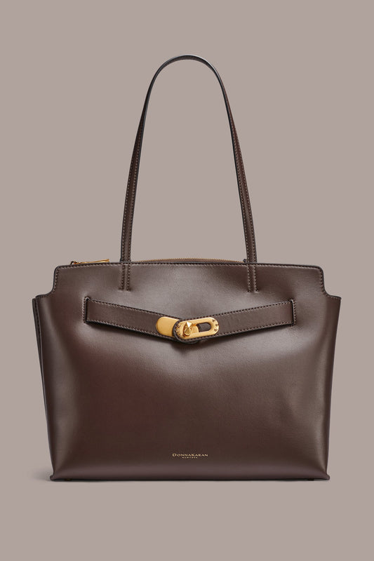BRIDGEHAMPTON LEATHER TOTE - Umber