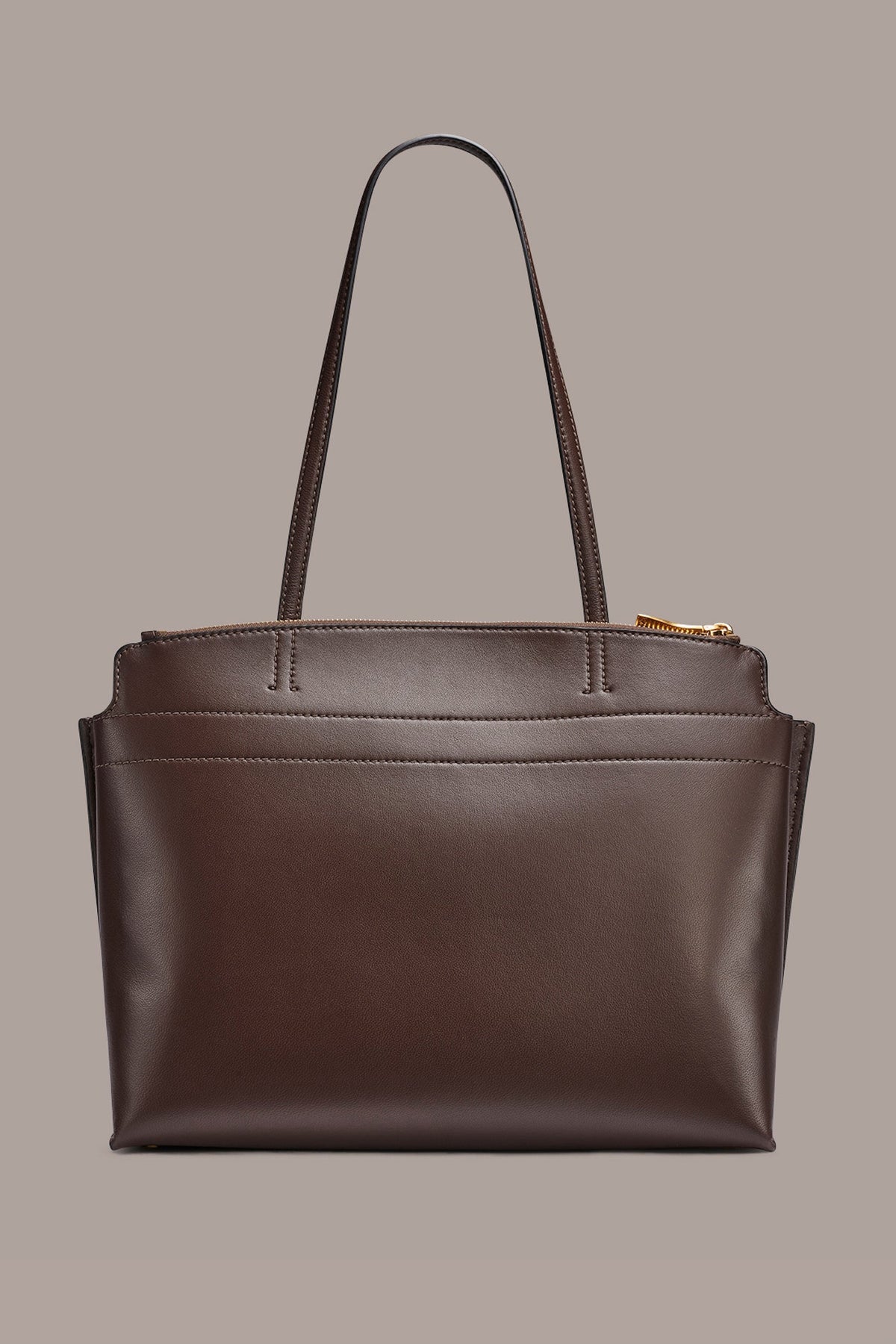 BRIDGEHAMPTON LEATHER TOTE - Umber