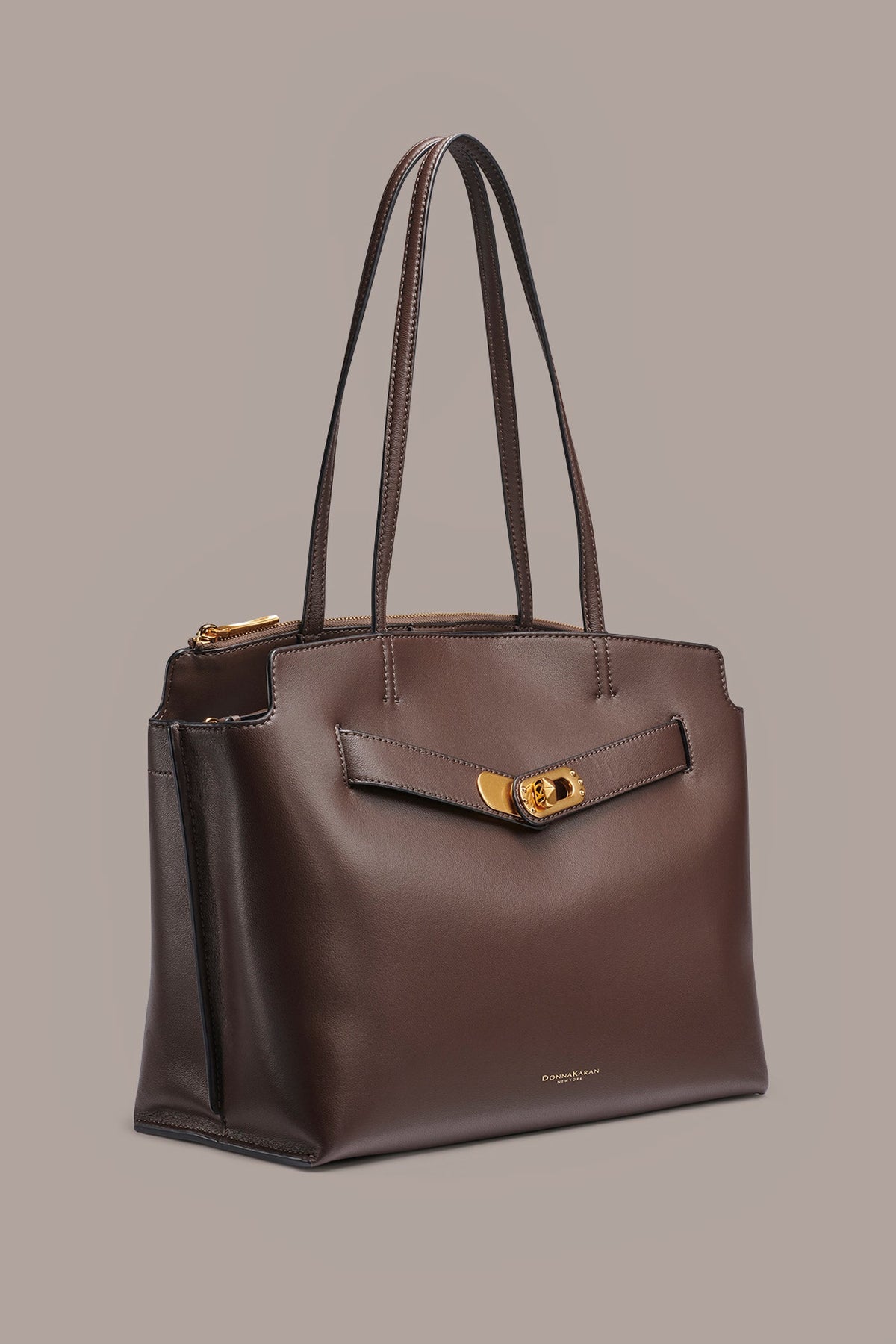 BRIDGEHAMPTON LEATHER TOTE - Umber