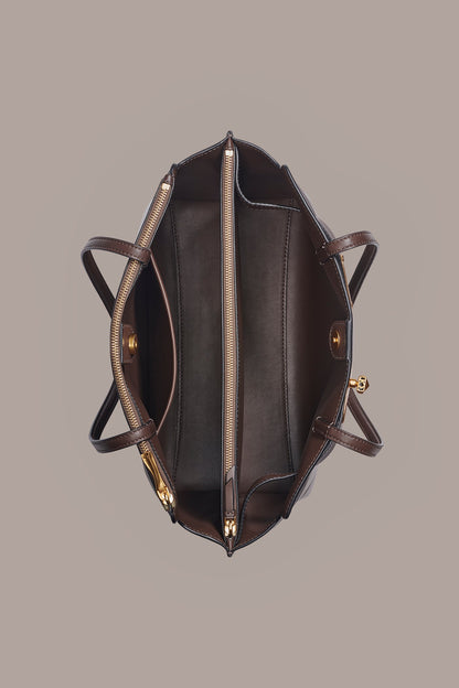 BRIDGEHAMPTON LEATHER TOTE - Umber