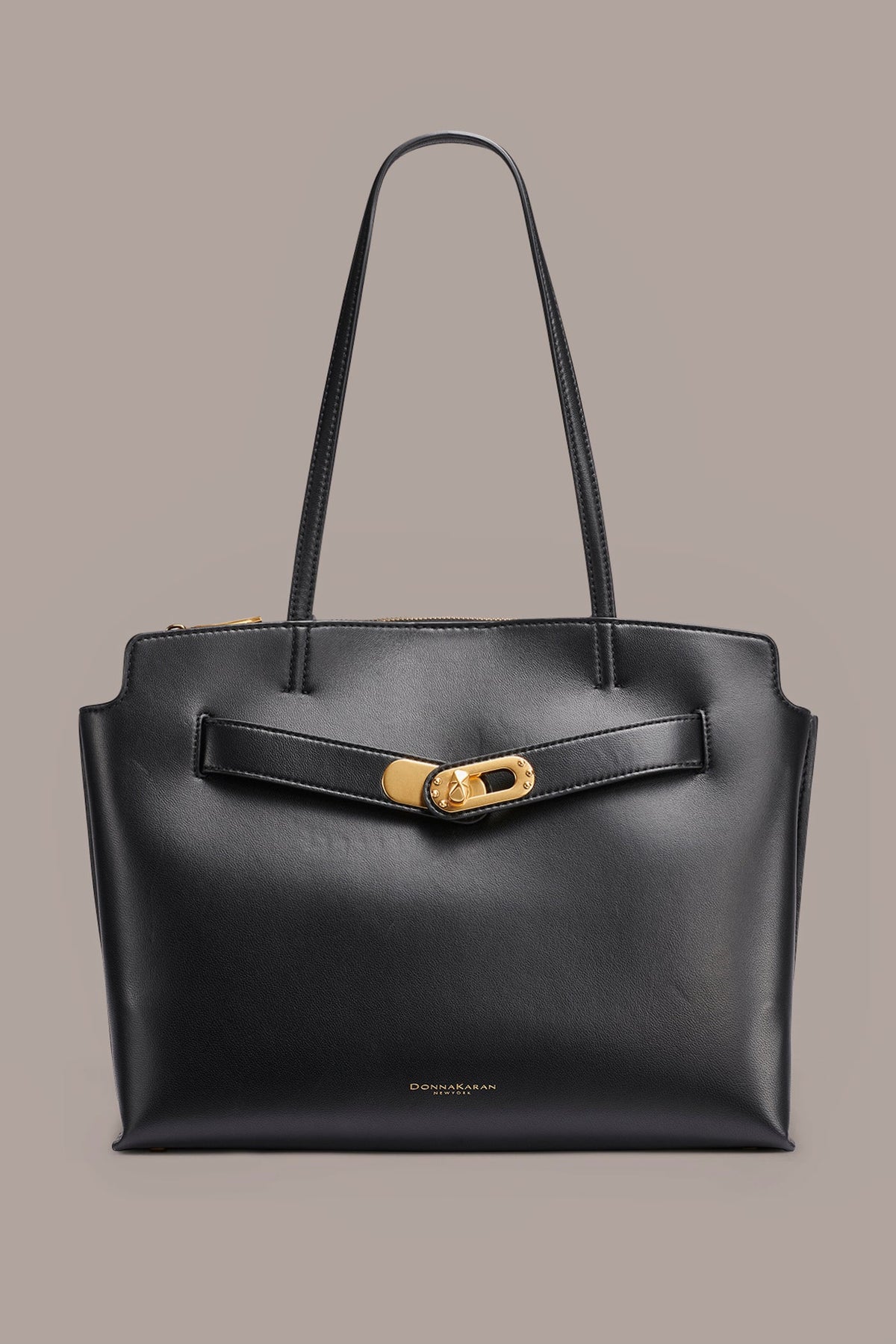BRIDGEHAMPTON LEATHER TOTE - Black / Gold