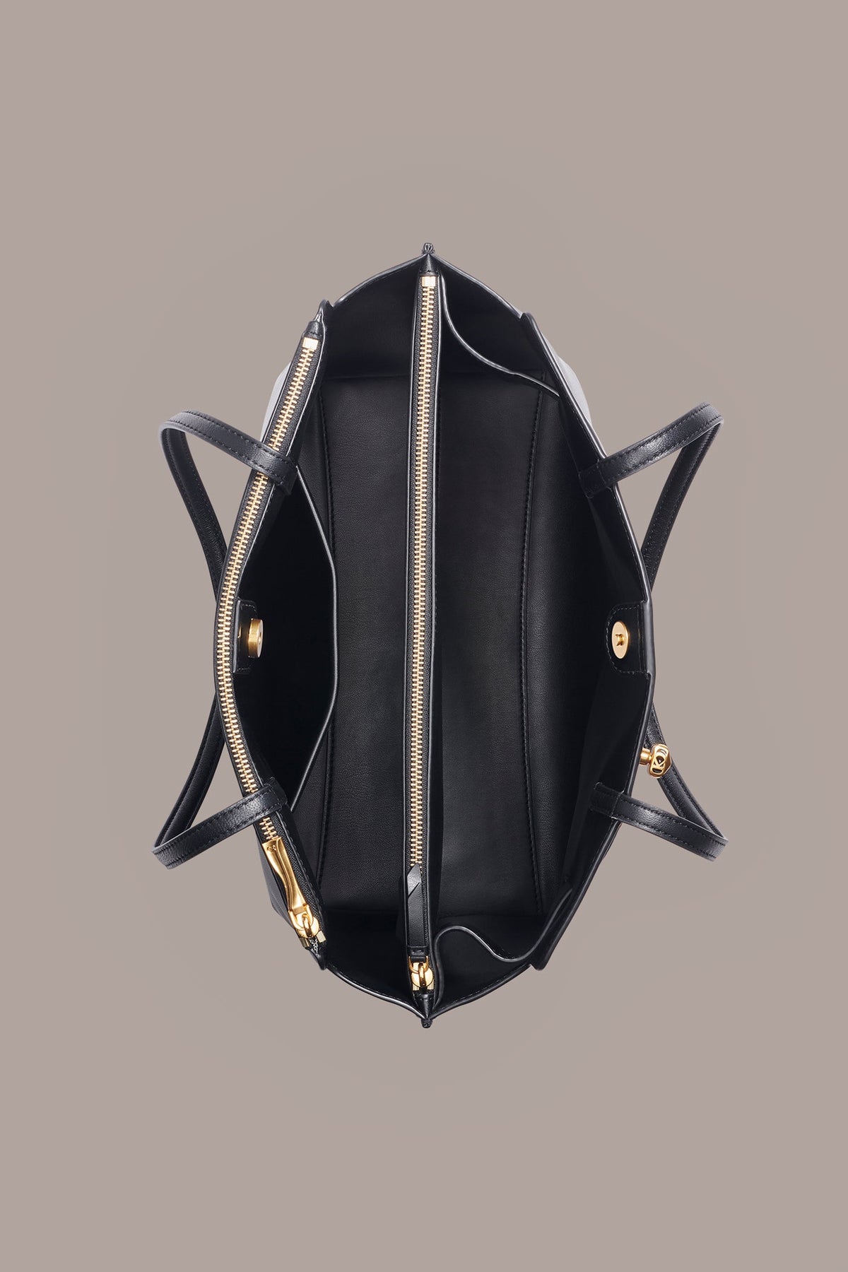 BRIDGEHAMPTON LEATHER TOTE - Black / Gold