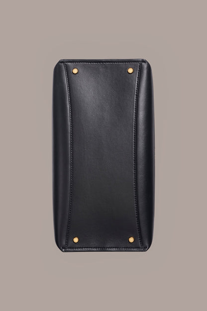 BRIDGEHAMPTON LEATHER TOTE - Black / Gold