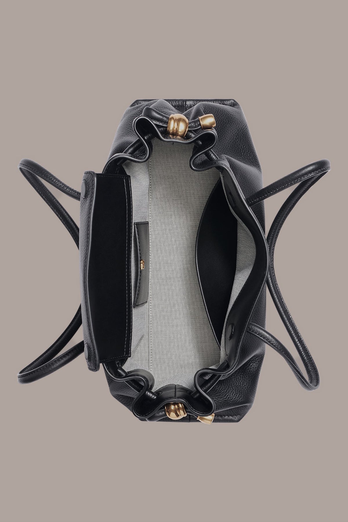 CASHMERE MEDIUM TOTE - BLACK/GOLD