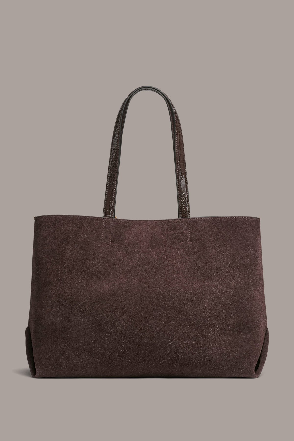 GEORGETTE SUEDE TOTE - CHOCOLATE PLUM